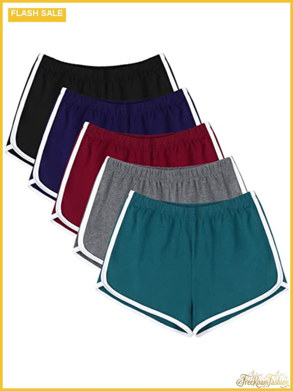 5 Pack Women's Cotton Dolphin Shorts Breathable Yoga Cycling Hiking Lounge